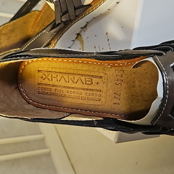 Boho Mexican Huarache Silver Metallic Sandals Size 7 - Picture 2 of 4